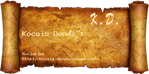 Kocsis Donát névjegykártya